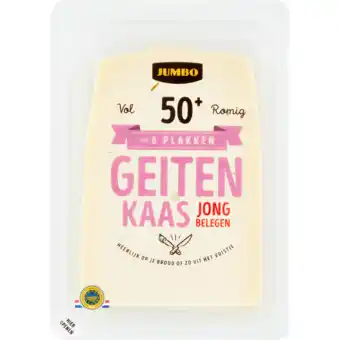 Jumbo Jumbo jong belegen geitenkaas 50+ plakken 190g aanbieding