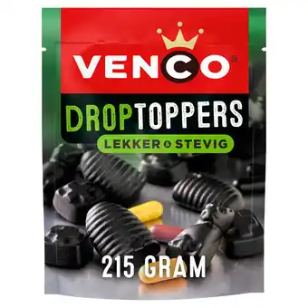 Jumbo Venco droptoppers lekker & stevig 215g aanbieding