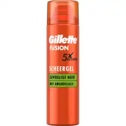 Jumbo Gillette fusion scheergel sensitive, 200ml aanbieding