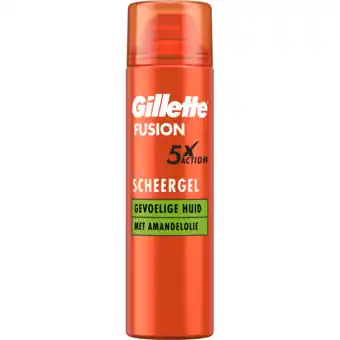 Jumbo Gillette fusion scheergel sensitive, 200ml aanbieding