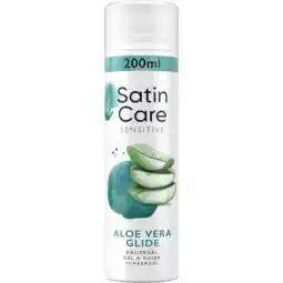 Jumbo Gillette satin care scheergel, aloë vera, 200ml aanbieding