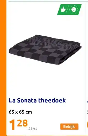 Action La Sonata theedoek 65 x 65 cm aanbieding