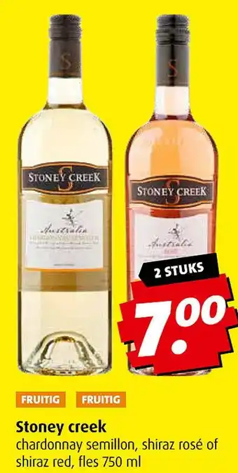 Boni Stoney creek chardonnay semillon, shiraz rosé of shiraz red, fles 750 ml aanbieding