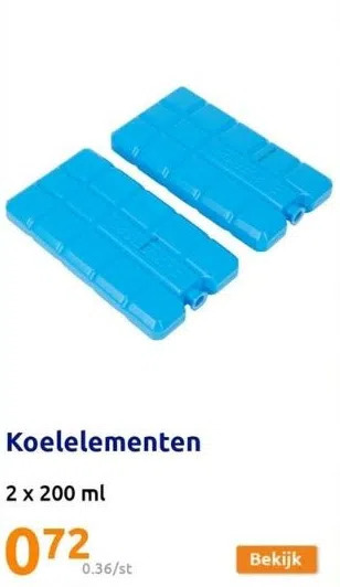 Action Koelelementen aanbieding