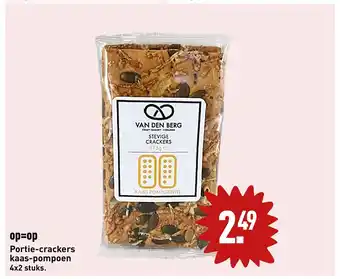 ALDI Portie-crackers kaas-pompoen 4x2 stuks. aanbieding