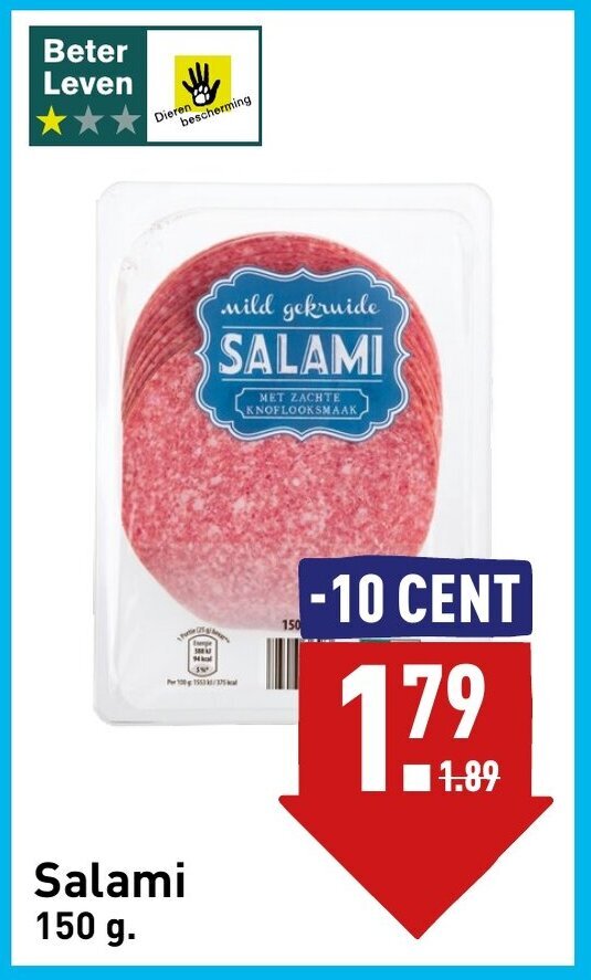 Salami 150 g. aanbieding bij ALDI