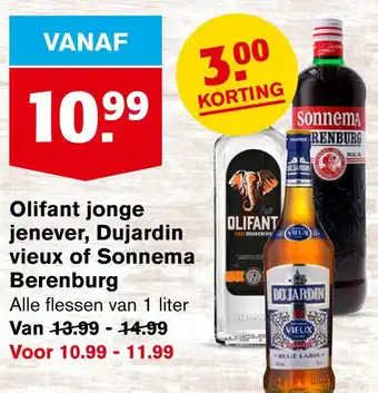 Hoogvliet Olifant jonge jenever, dujardin vieux of sonnema berenburg aanbieding