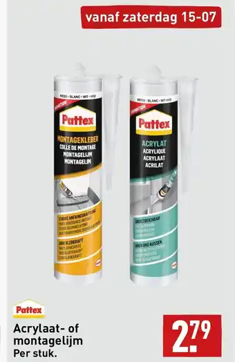 ALDI Pattex Acrylaat- of montagelijm aanbieding