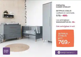 Prenatal Prénatal Kamer Stanley, Setprijs 2-Delig : Ledikant En Commode Of Wandkastje aanbieding