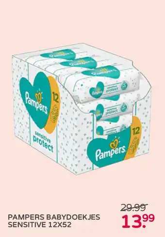 Prenatal Pampers Babydoekjes Sensitive 12X52 aanbieding