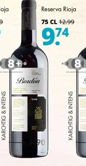 Mitra Bordon Reserva Rioja 750ml aanbieding