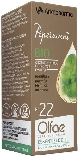 De Online Drogist Arkopharma olfae pepermunt bio nr 22 10ml aanbieding