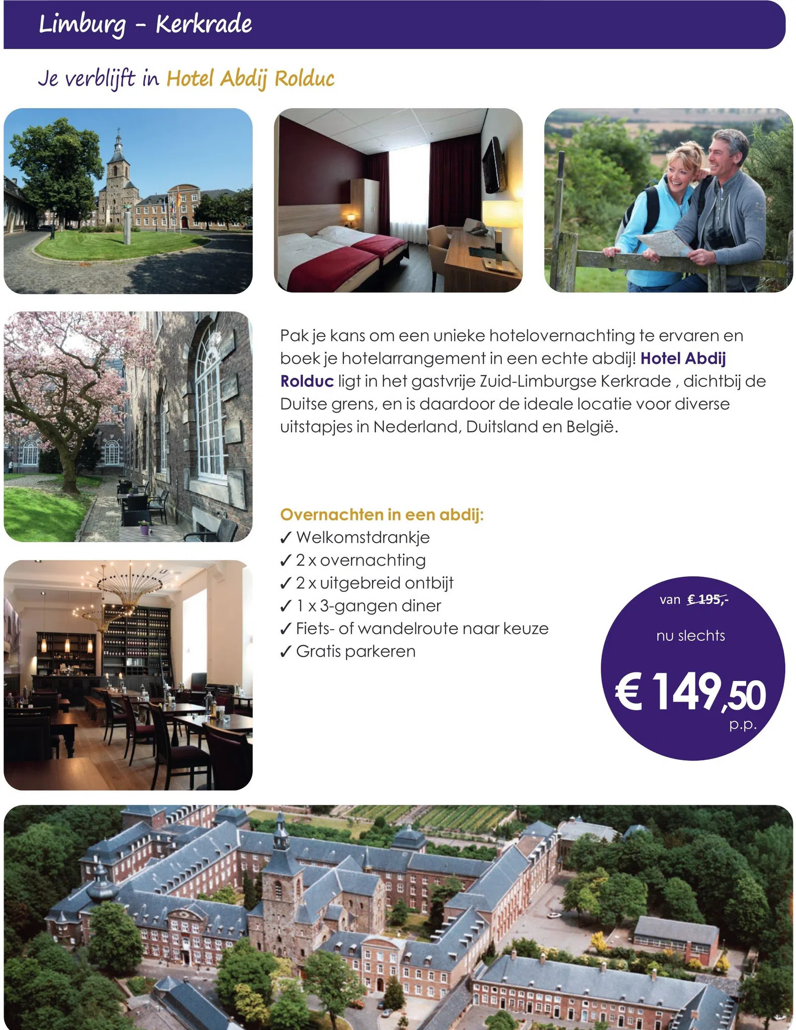 Limburg kerkrade je verblijft in hotel abdij rolduc aanbieding bij