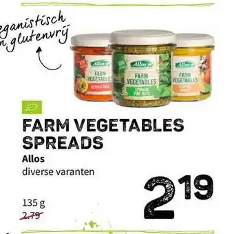 Ekoplaza Allos Farm Vegetables Spreads 135g aanbieding