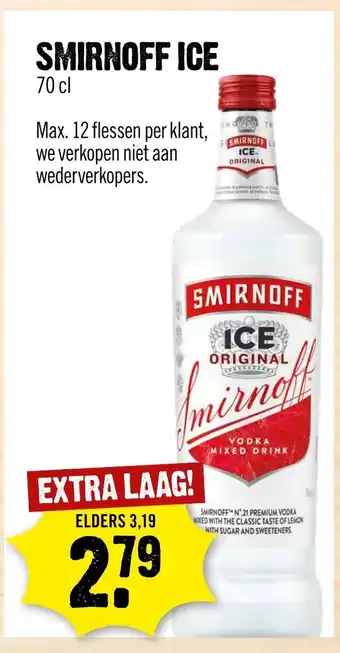 Dirck 3 Smirnoff Vodka Ice Original 700ml aanbieding