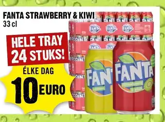 Dirck 3 Fanta Strawberry & Kiwi 24*330ml aanbieding