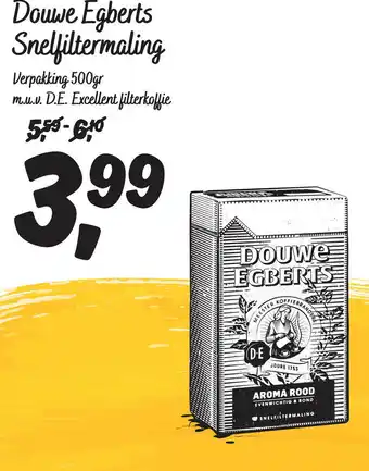 Jumbo Douwe Egberts Snelfilterkoffie 500g aanbieding