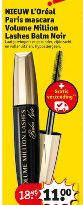 Kruidvat L'Oreal Paris Mascara Volume Million Lashes Balm Noir aanbieding