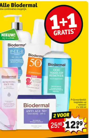 Kruidvat Biodermal 1+1 aanbieding