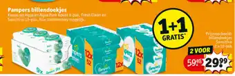 Kruidvat Pampers billendoekjes 1+1 aanbieding