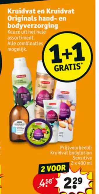 Kruidvat Kruidvat en Kruidvat Originals hand- en bodyverzorging 1+1 aanbieding