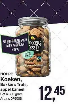 Bidfood Hoppe koeken, bakkers trots, appel kaneel aanbieding