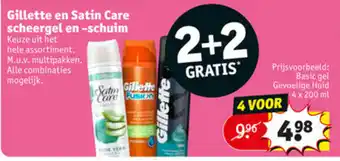 Kruidvat Gillette en Satin Care scheergel en -schuim 2+2 aanbieding