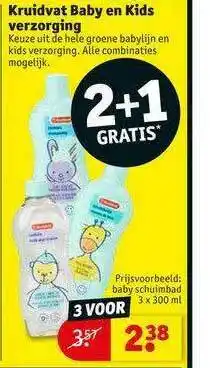 Kruidvat Kruidvat baby en kids verzorging 3x300 ml aanbieding