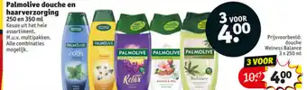 Kruidvat Palmolive douche en haarverzorging 3*250/350ml aanbieding