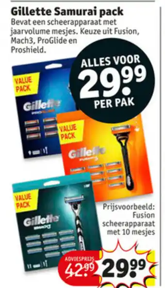 Kruidvat Gillette Samurai pack aanbieding