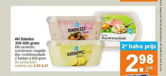 Albert Heijn Ah salades 300-600 gram aanbieding