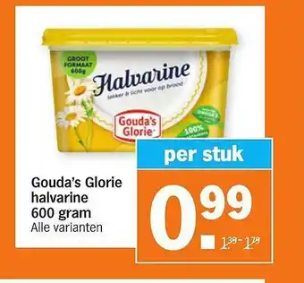 Albert Heijn Gouda's glorie halvarine 600 gram aanbieding