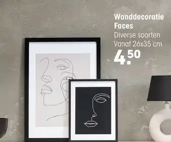 Kwantum Wanddecoratie Faces 26x35 cm aanbieding