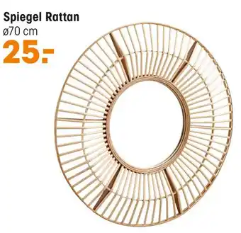 Kwantum Spiegel Rattan ø70 cm aanbieding