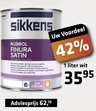 De voordeelmarkt Sikkens satijn hoogglans 1 liter wit aanbieding