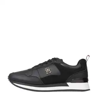 Wehkamp Tommy hilfiger leren sneakers zwart aanbieding