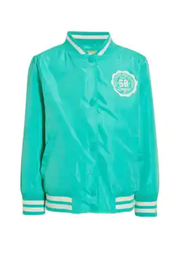 Wehkamp Orange stars baseball jacket merle met printopdruk mintgroen aanbieding