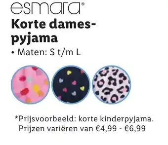 Lidl esmara® Korte dames-pyjama Maten: S t/m L aanbieding