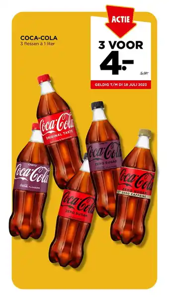 Jumbo Coca-Cola 3 flessen a 1L aanbieding