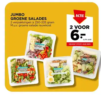 Jumbo JUMBO GROENE SALADES 2 verpakkingen à 250-335 gram M.u.v. groene salade rauwkost aanbieding