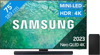 Coolblue Samsung neo qled 75qn85c (2023) + soundbar aanbieding