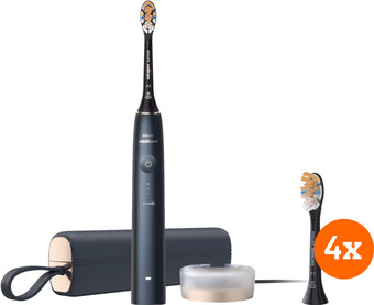 Coolblue Philips sonicare prestige 9900 hx9992/12 + premium all-in-one opzetborstels (4 stuks) aanbieding