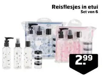 Trekpleister Reisflesjes in etui Set van 6 aanbieding