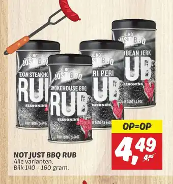 Dekamarkt NOT JUST BBQ RUB Alle varianten. Blik 140-160 gram. aanbieding