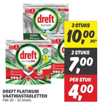 Dekamarkt DREFT PLATINUM VAATWASTABLETTEN PER STUK aanbieding