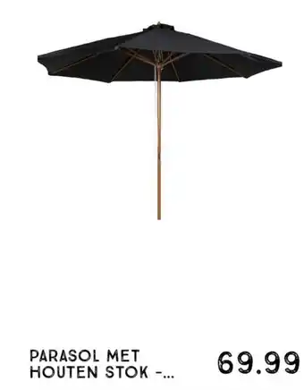 Xenos PARASOL MET HOUTEN STOK - aanbieding