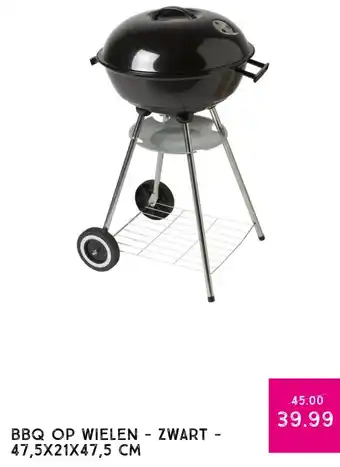 Xenos BBQ OP WIELEN - ZWART - 47,5 X 21 X 47 ,5 CM aanbieding