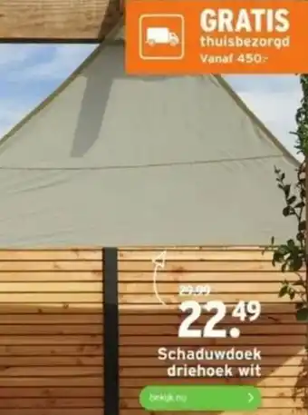 GAMMA Schaduwdoek driehoek wit aanbieding