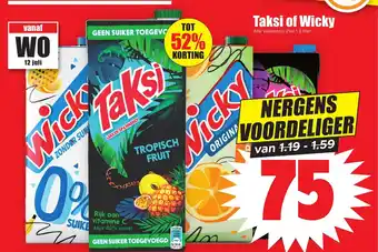 Dirk Taksi of Wicky aanbieding