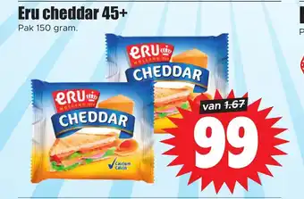Dirk Eru cheddar 45+ Pak 150 gram. aanbieding
